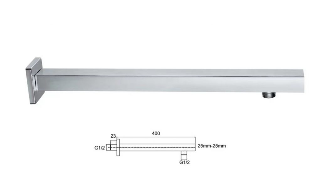 Brass Shower Arm Square 40cm Bathroom and Plumbing Store